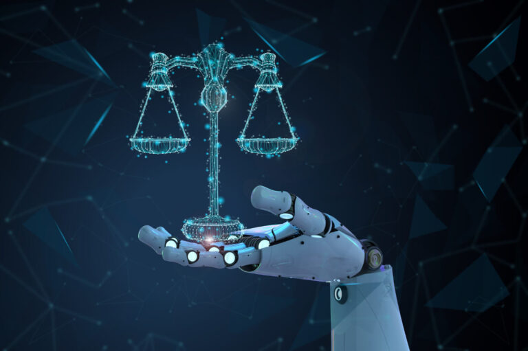 Estudiante de Derecho utilizando herramientas de inteligencia artificial para analizar información jurídica en Colombia